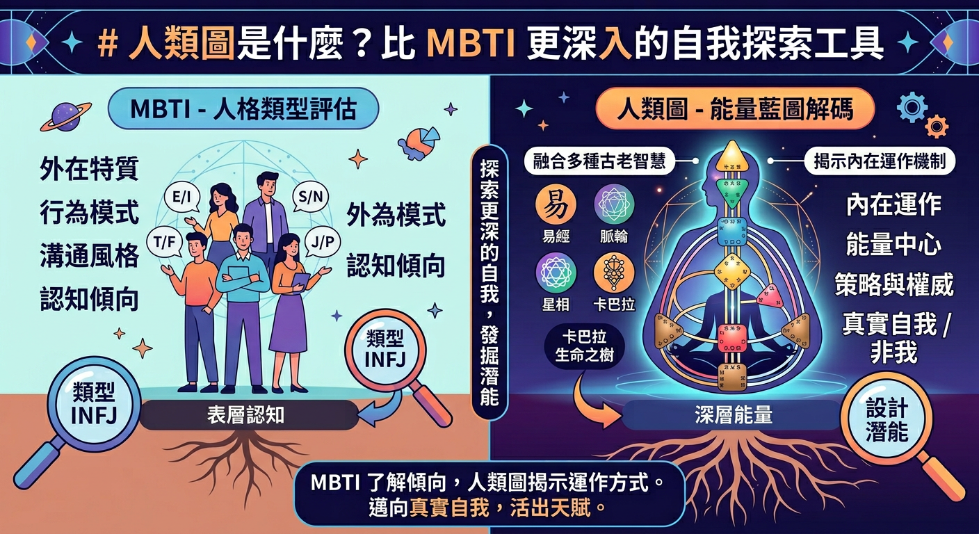 人類圖是什麼？比 MBTI 更深入的自我探索工具｜封面圖